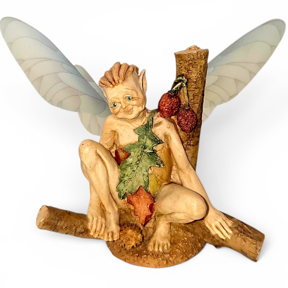 1989‎ Memoli Fantasy Fairy Figure Tree Sprite Resin Sculpture Translucent Wings